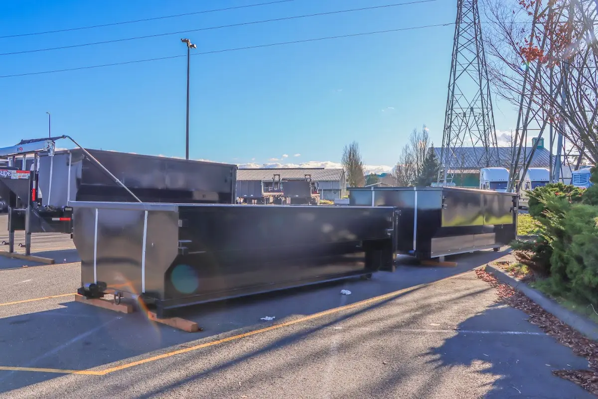 Roll-off dumpster ready for waste disposal at job site for 30 Yard Dumpster Rental in Columbus